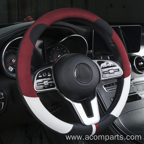 Cute Cartoon Wearable Leather Car Steering Wheel Cover